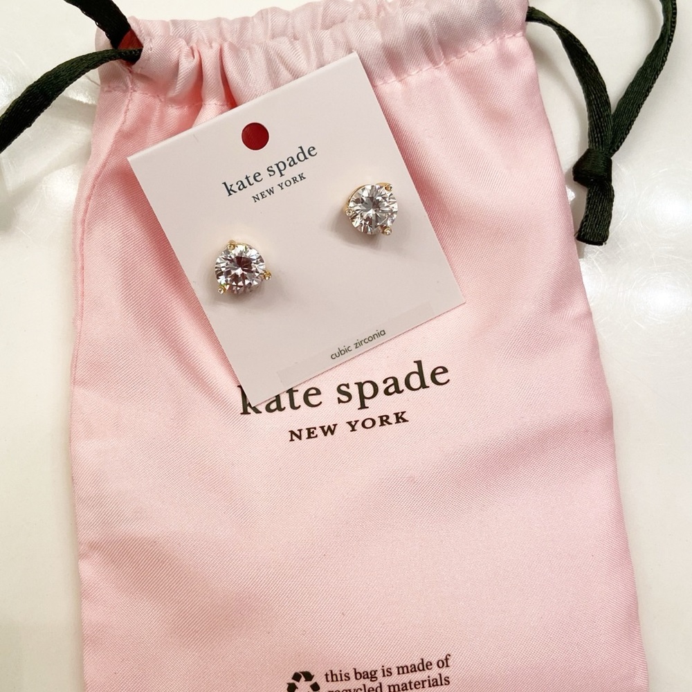 Kate Spade Rise and Shine Clear Stud Earrings New - Picture 6 of 7